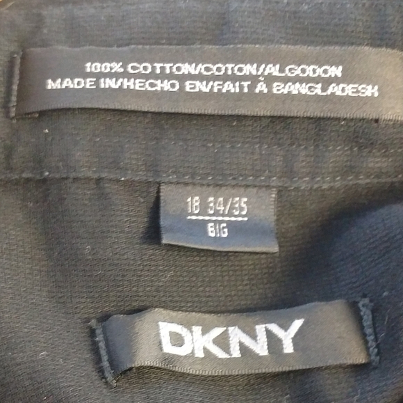 DKNY Black Button Down Shirt with Front Pocket - Picture 5 of 5